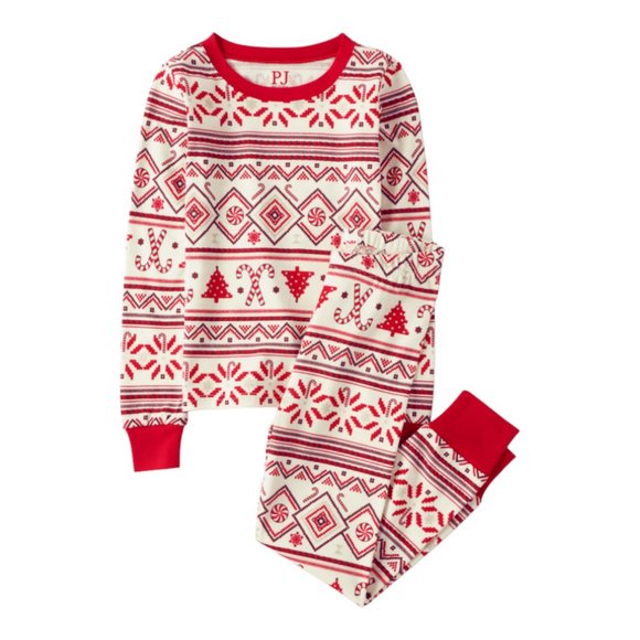 The Children's Place Other - Christmas Red Fair Isle Pajamas Candy Canes and Christmas Trees